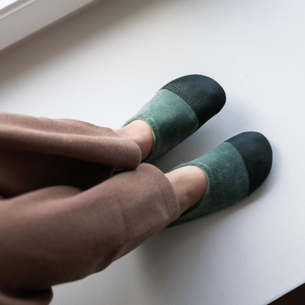 Les Pas Petits Velours Pyjama Gris Vert