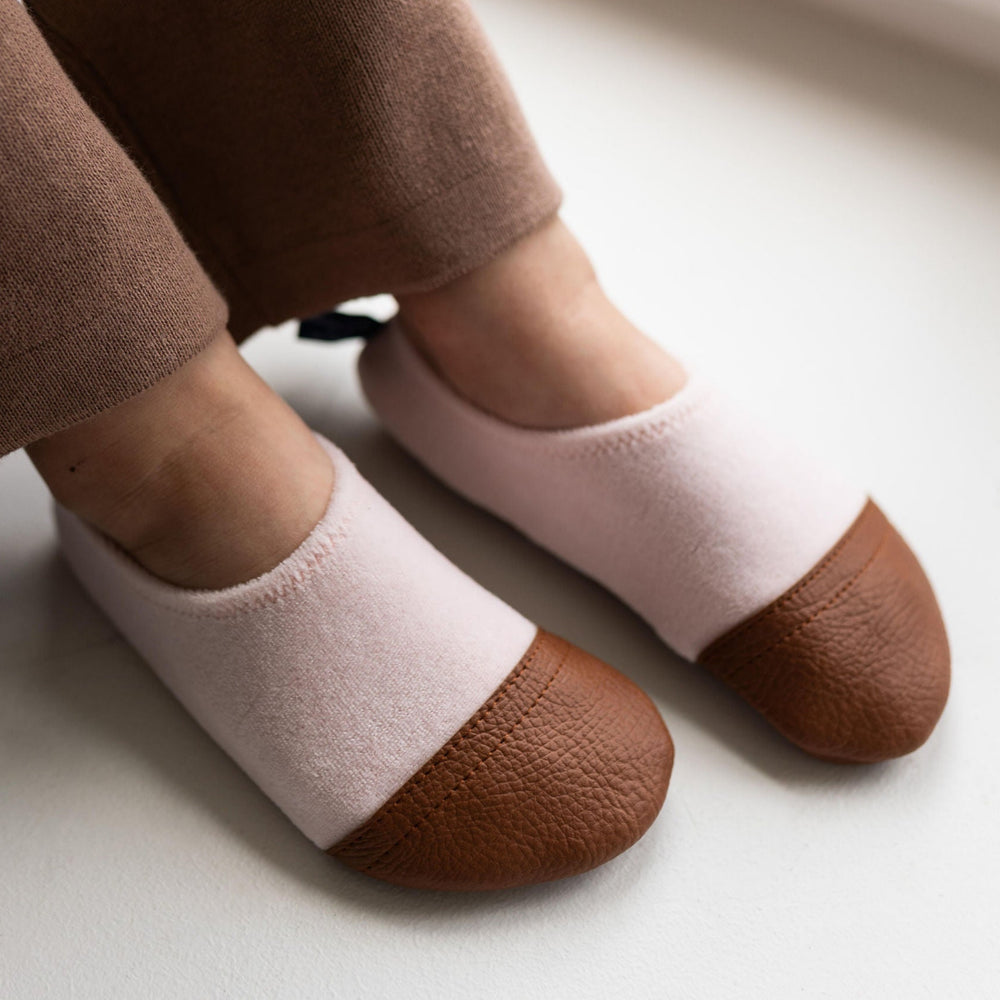 Les Pas Petits Velours Pyjama Rose Pâle