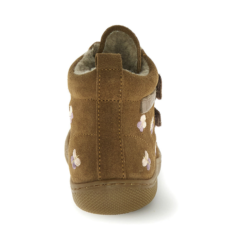 Naturino Barefoot Vont Velcros Suede Wool Butterfly Brown