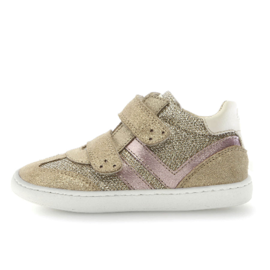Naturino Kids Kevis High Velcros Suede Glitter Lux Platinum Milk