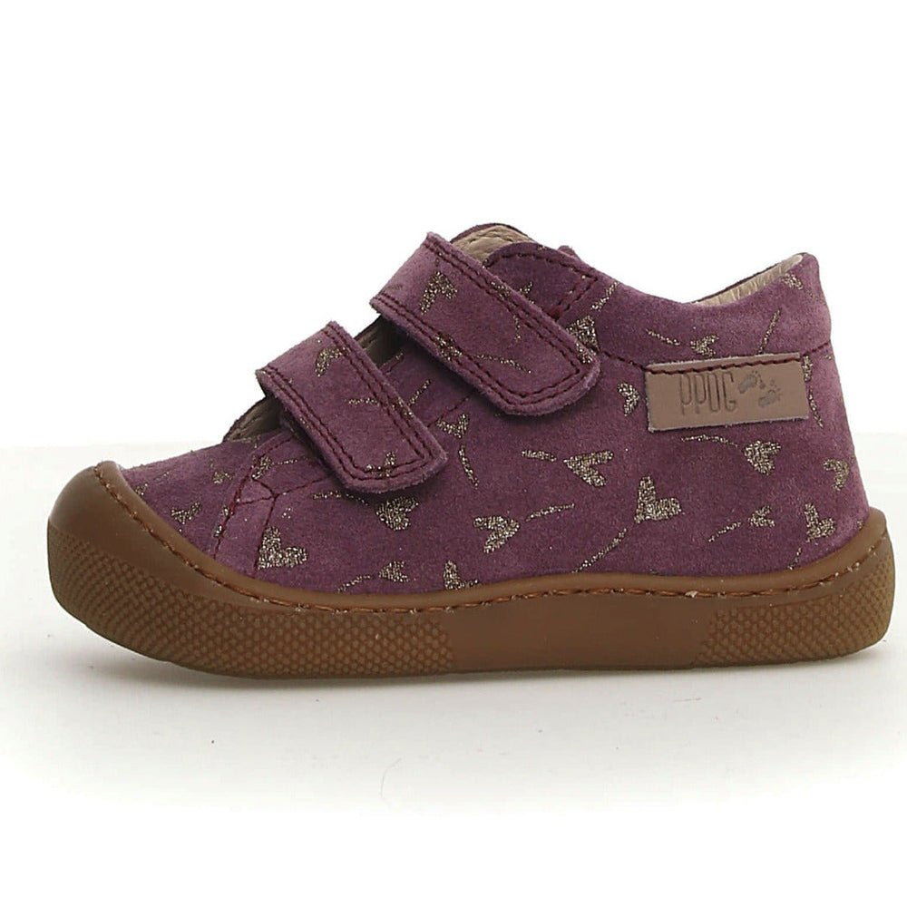 Naturino Barefoot Orec Velcros Suede Glitter Flower Hearth Magnolia