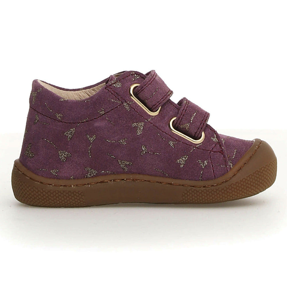 Naturino Barefoot Orec Velcros Suede Glitter Flower Hearth Magnolia