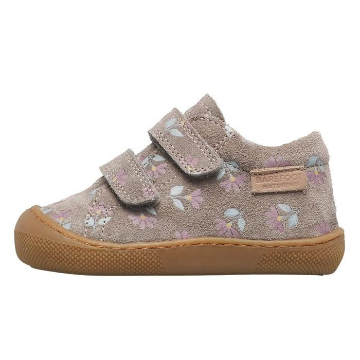 Naturino Barefoot Orec Velcros Suede Cyclamens Dark Grey