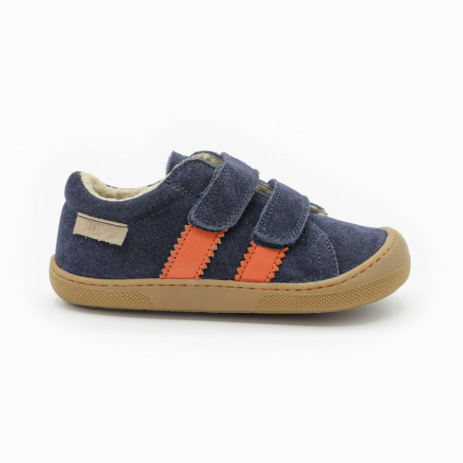 Naturino Barefoot Grimby Velcros Wool Navy Dark Orange