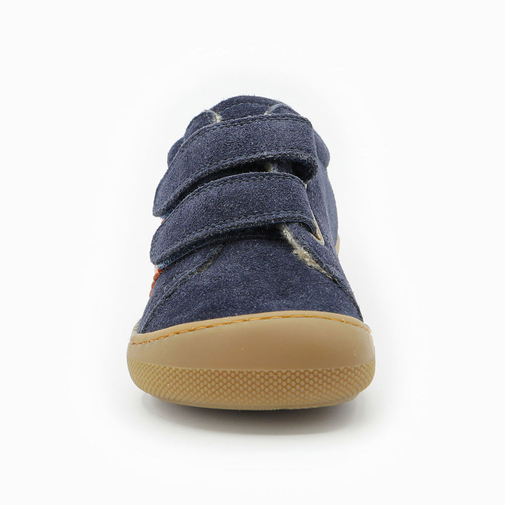 Naturino Barefoot Rimby Wool Velcros Navy Dark Orange