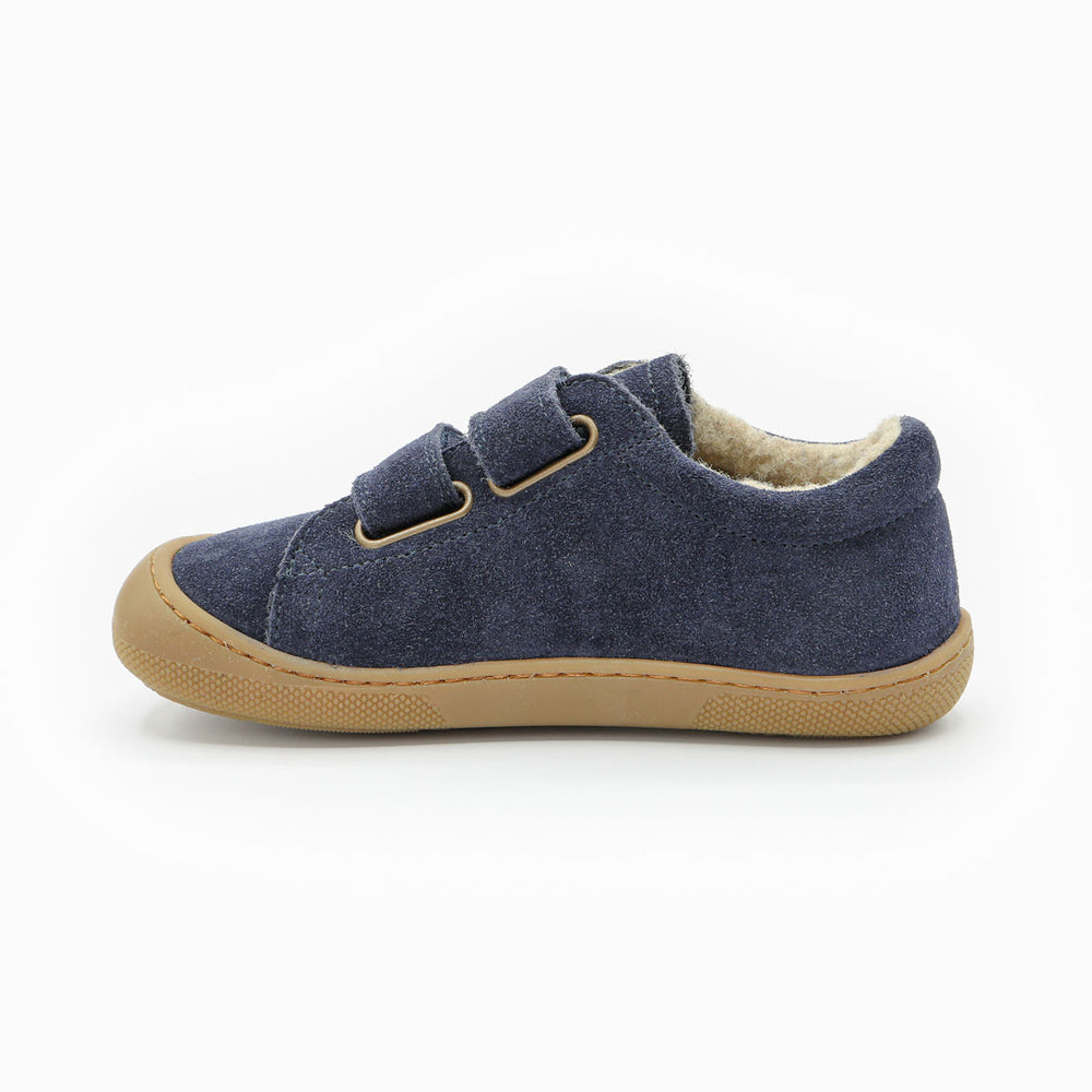 Naturino Barefoot Rimby Wool Velcros Navy Dark Orange