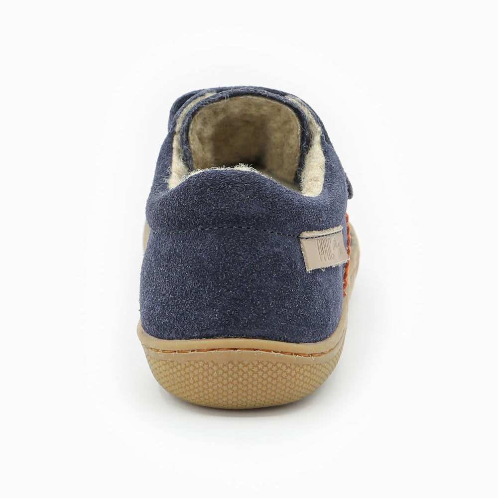 Naturino Barefoot Grimby Velcros Wool Navy Dark Orange