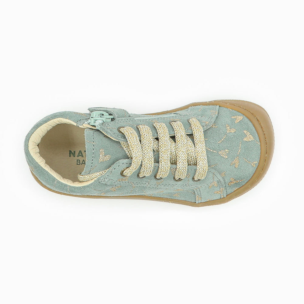 Naturino Barefoot Kommy Zip Glitter Flower Hearth Cloud Platinum
