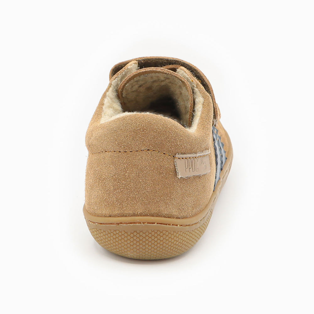 Naturino Barefoot Grimby Velcros Wool Brown Indigo