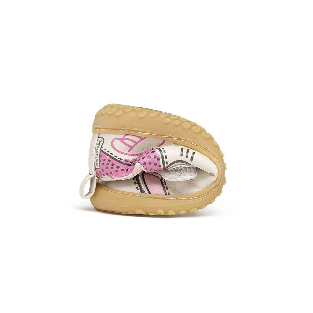 Zapato Feroz Rockers Paterna Comic Rosa Beige