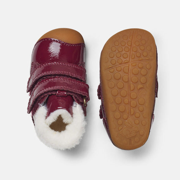 Bundgaard Barefoot Petit con Cierre de Velcro y Forro de Pelo Color Baya