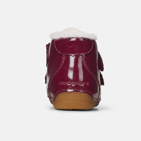 Bundgaard Barefoot Petit con Cierre de Velcro y Forro de Pelo Color Baya
