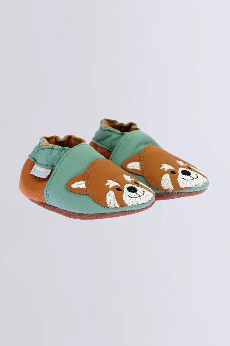 Robeez Chaussons Gingerbear Vert Camel