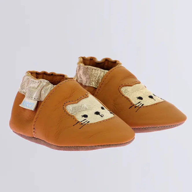 Robeez Wild Kitten Chaussons Souples Bébé Mixte – Cuir Tannage Végétal, Semelle Antidérapante, Écoresponsable