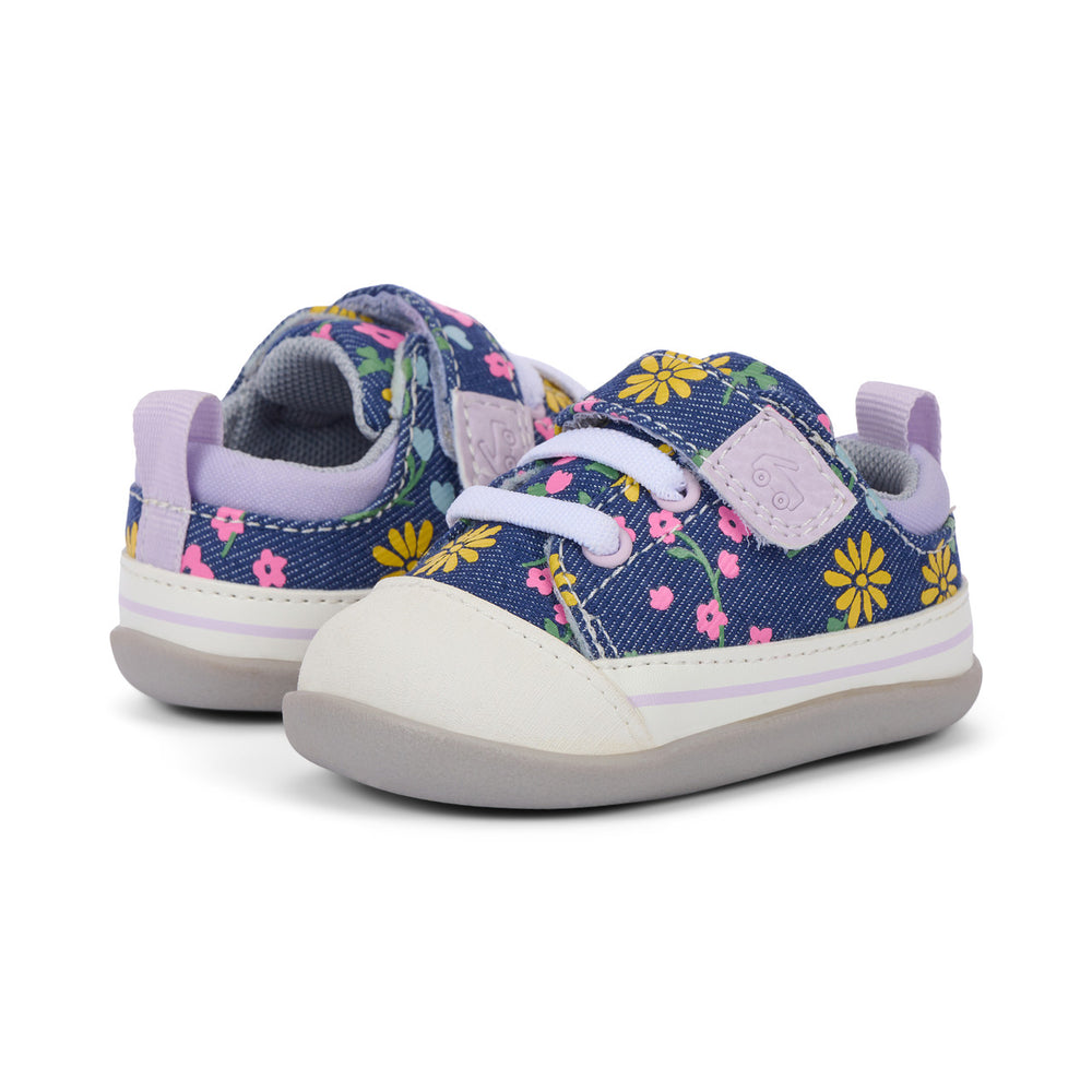 See Kai Run First Walker Stevie Blue Denim Floral