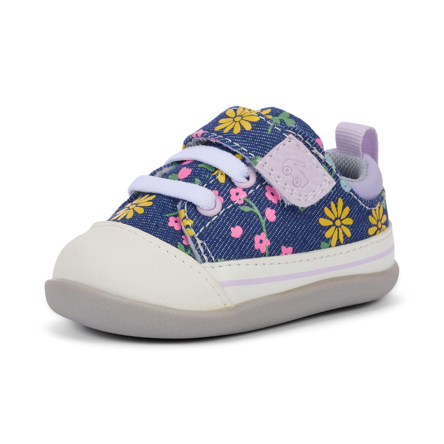 See Kai Run First Walker Stevie Blue Denim Floral