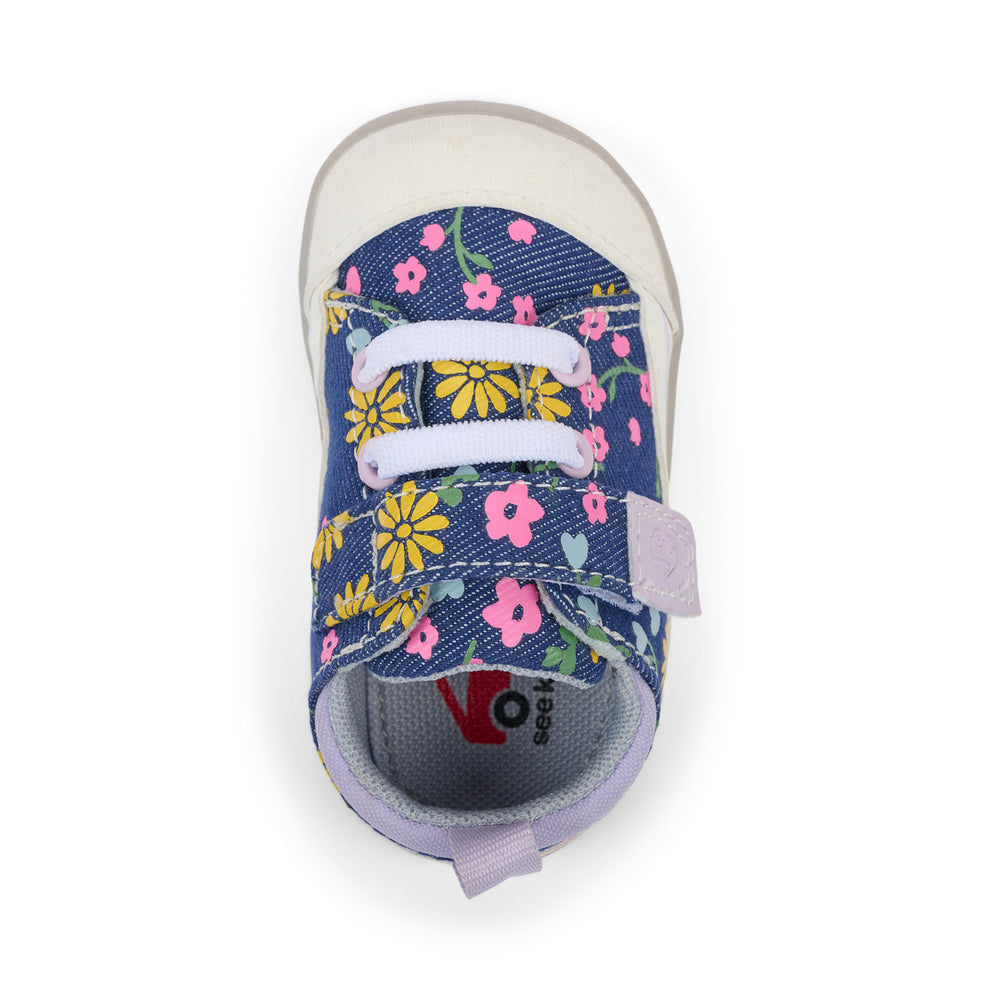 See Kai Run First Walker Stevie Blue Denim Floral