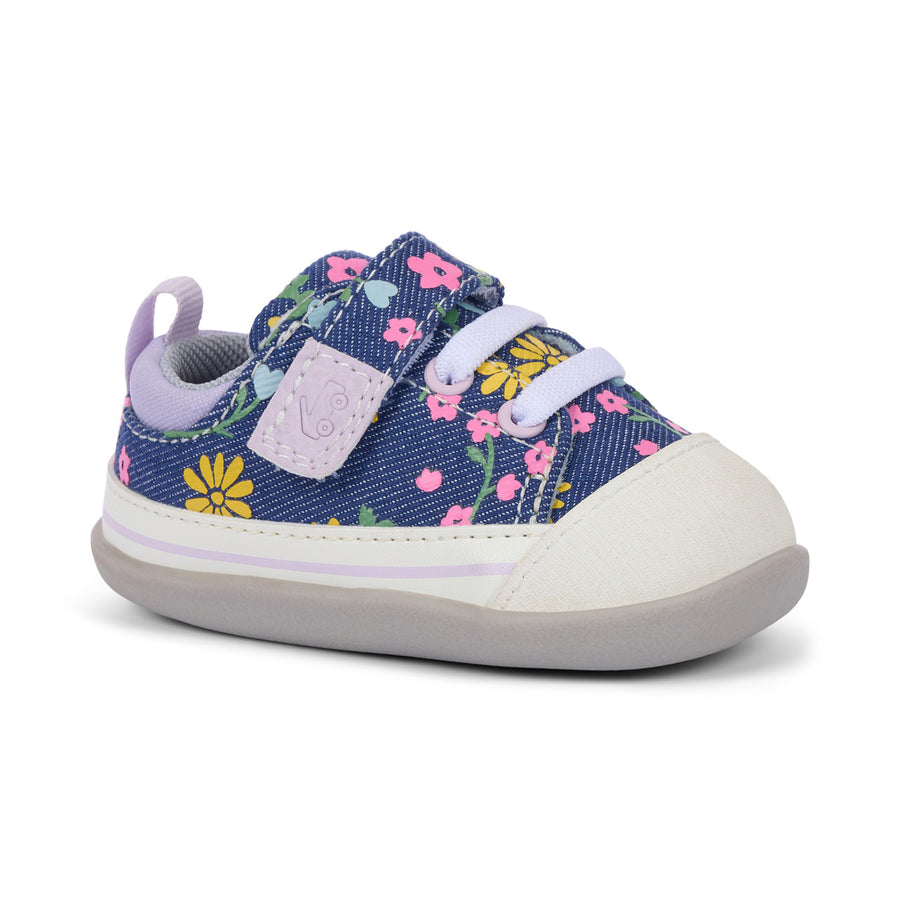 See Kai Run First Walker Stevie Blue Denim Floral