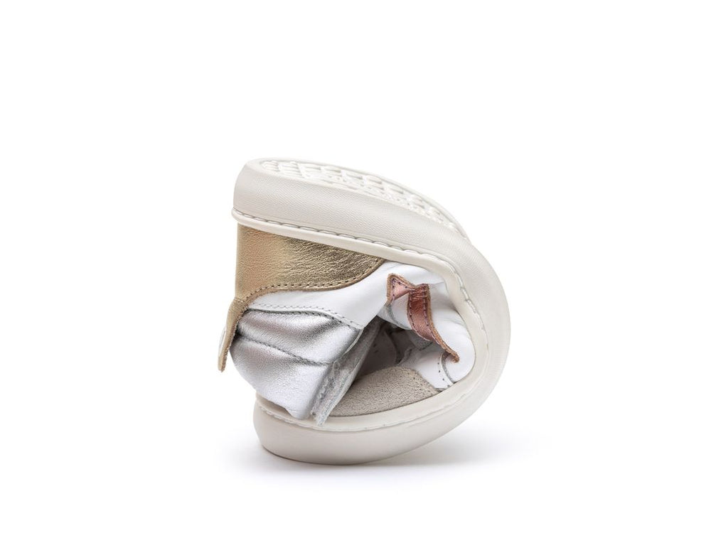 Tip Toey Joey Kidos Landy High Top White Rose Gold Sterling Silver