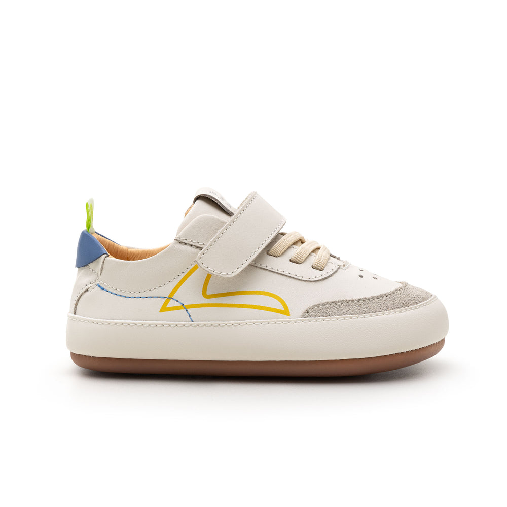 Tip Toey Joey Primeiros Outline Tapioca Ivory Suede Blue Tang