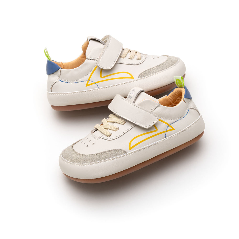 Tip Toey Joey Primeiros Outline Tapioca Ivory Suede Blue Tang