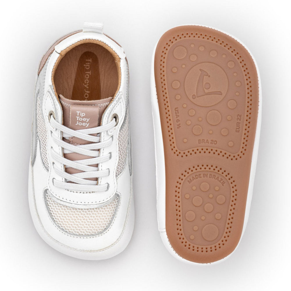 Tip Toey Joey Primeiros Sneakers Step White Pink Dream Sterling Silver