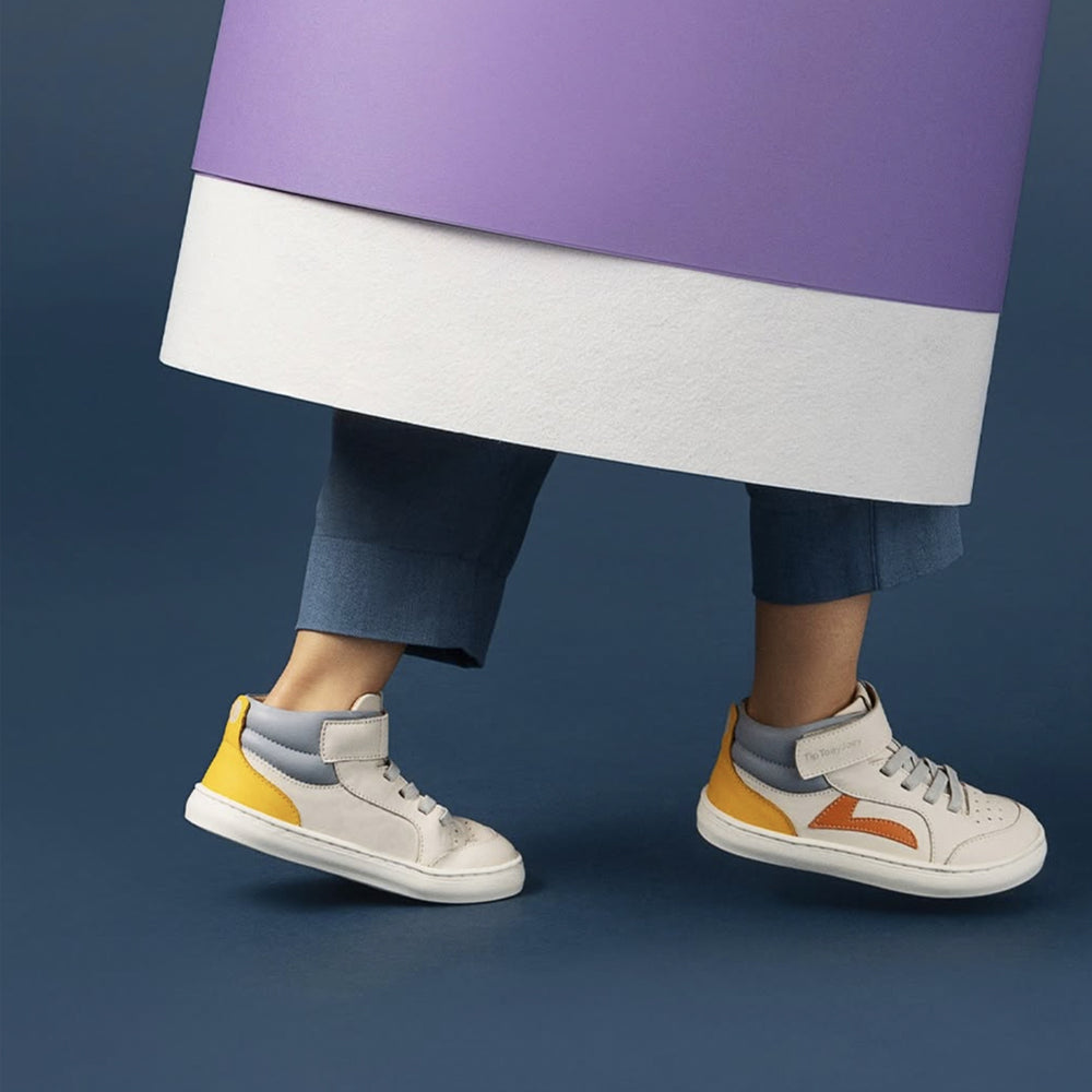 Tip Toey Joey Kidos Landy High Top Tapioca Tangerine Caja