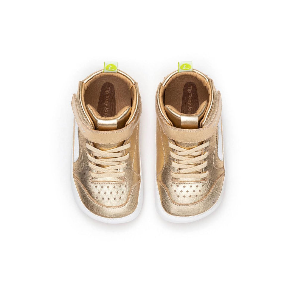 Tip Toey Joey Primeiros Landy High Top Metal Gold White
