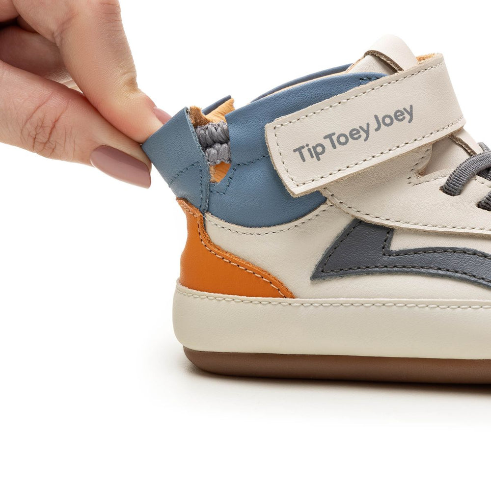 Tip Toey Joey Primeiros Landy High Top Tapioca Slate Blue Tangerine