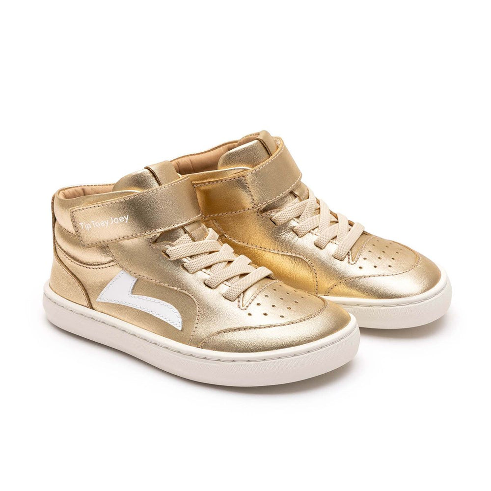 Tip Toey Joey Kidos Landy High Top Metal Gold White