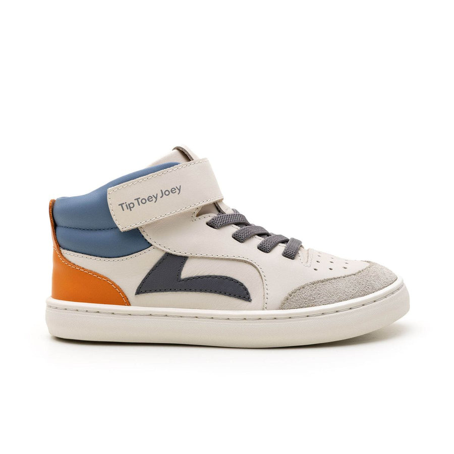Tip Toey Joey Kidos Landy High Top Tapioca Slate Blue Tangerine