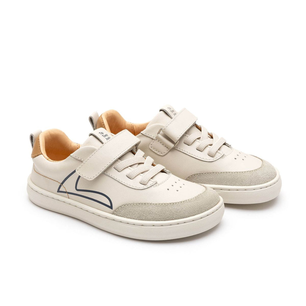 Tip Toey Joey Kidos Outline Tapioca Ivory Suede Hay
