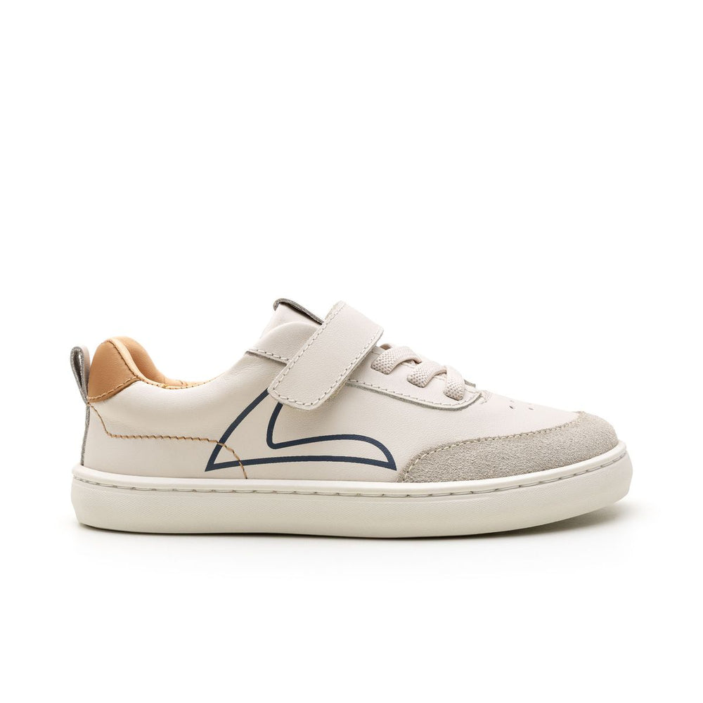 Tip Toey Joey Kidos Outline Tapioca Ivory Suede Hay