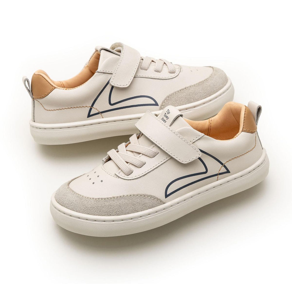 Tip Toey Joey Kidos Outline Tapioca Ivory Suede Hay