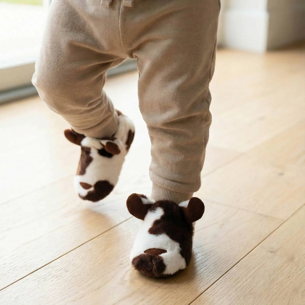 Funky Feet Cow Brown