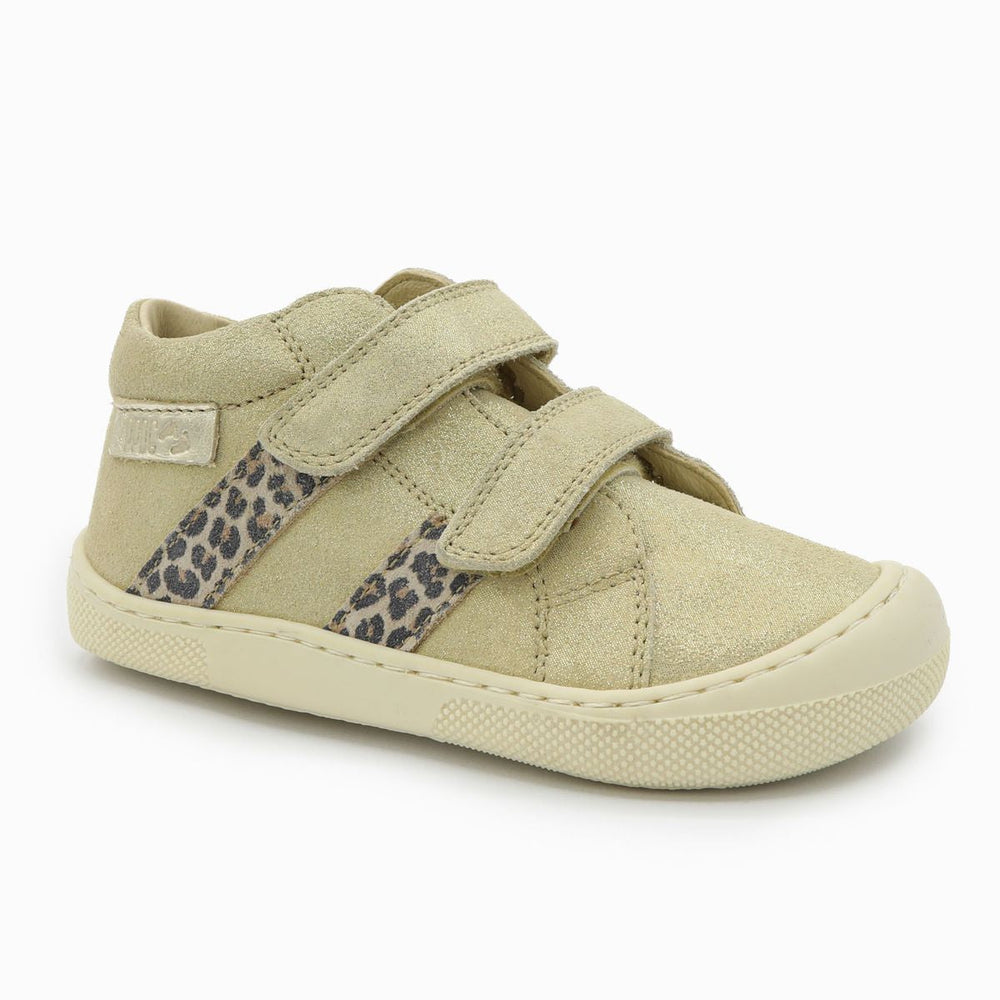 Naturino Barefoot Grimby Velcros Suede Glitter Platinum