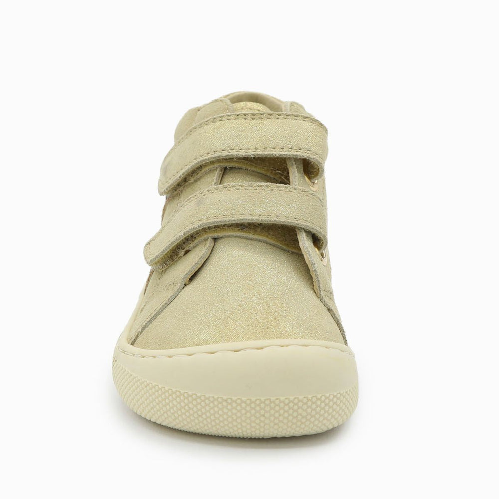 Naturino Barefoot Grimby Velcros Suede Glitter Platinum