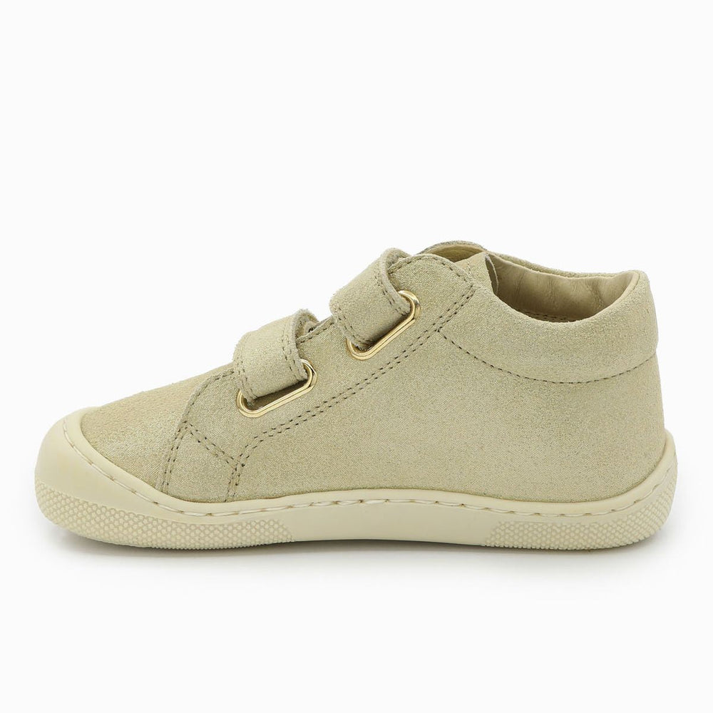 Naturino Barefoot Grimby Velcros Suede Glitter Platinum