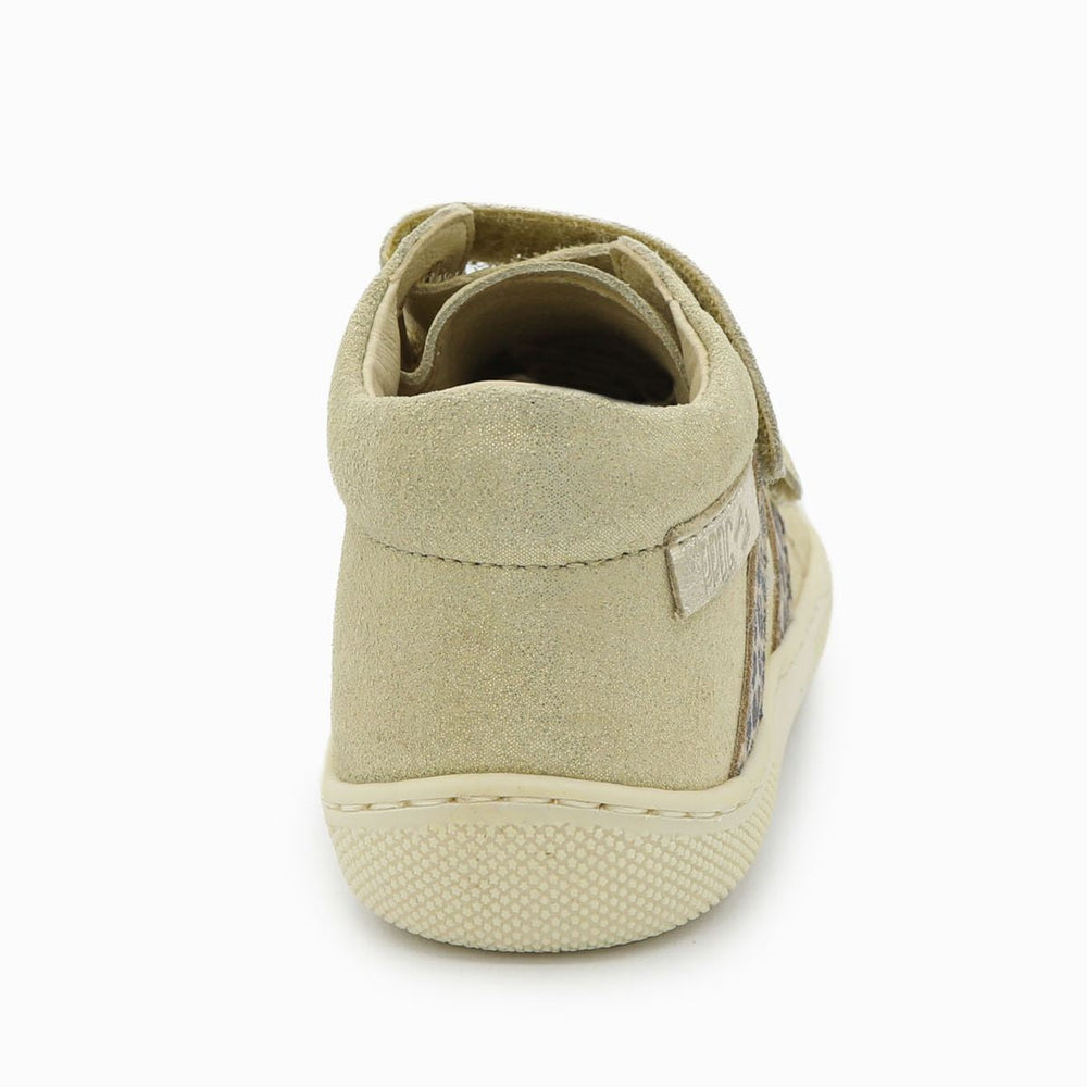 Naturino Barefoot Grimby Velcros Suede Glitter Platinum
