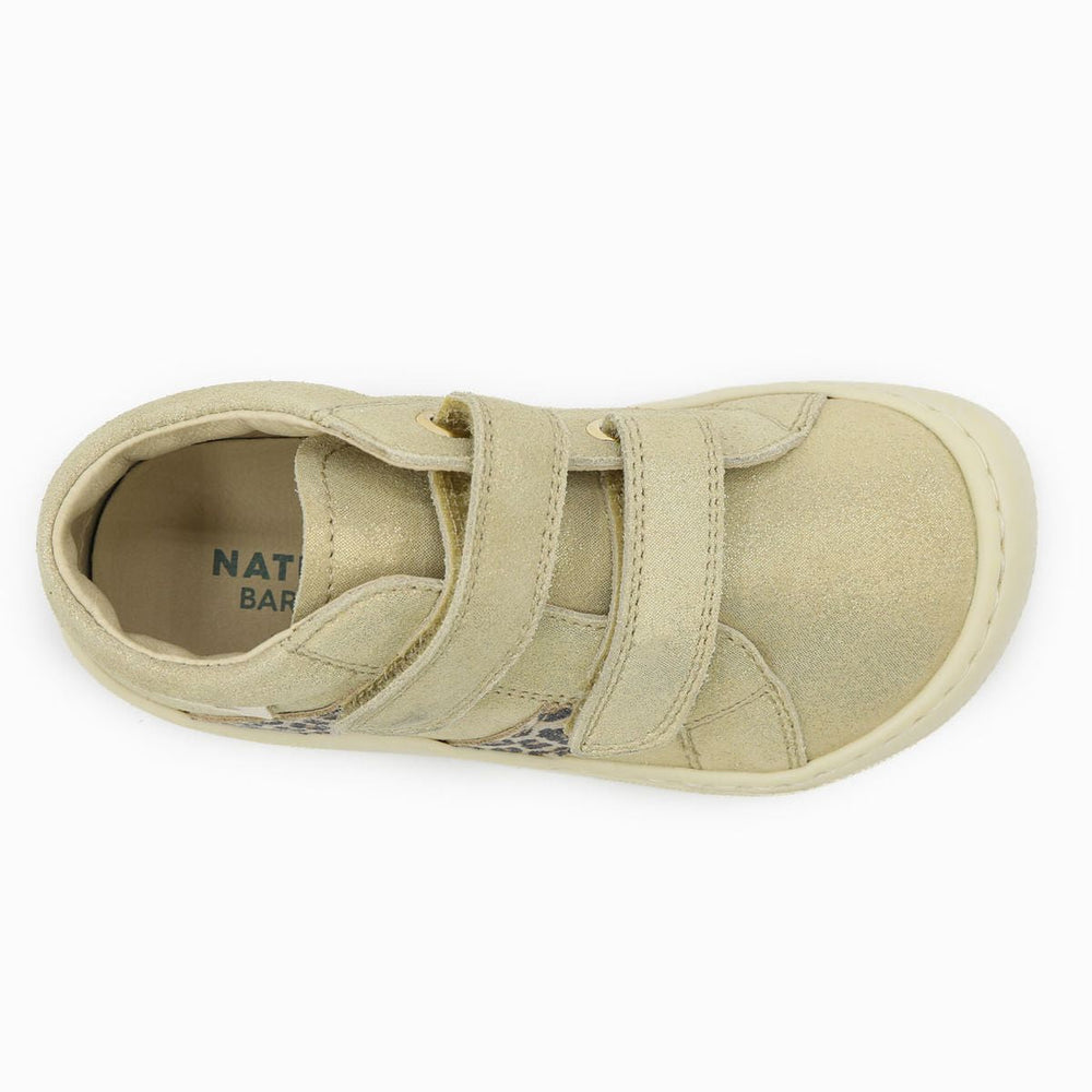 Naturino Barefoot Grimby Velcros Suede Glitter Platinum
