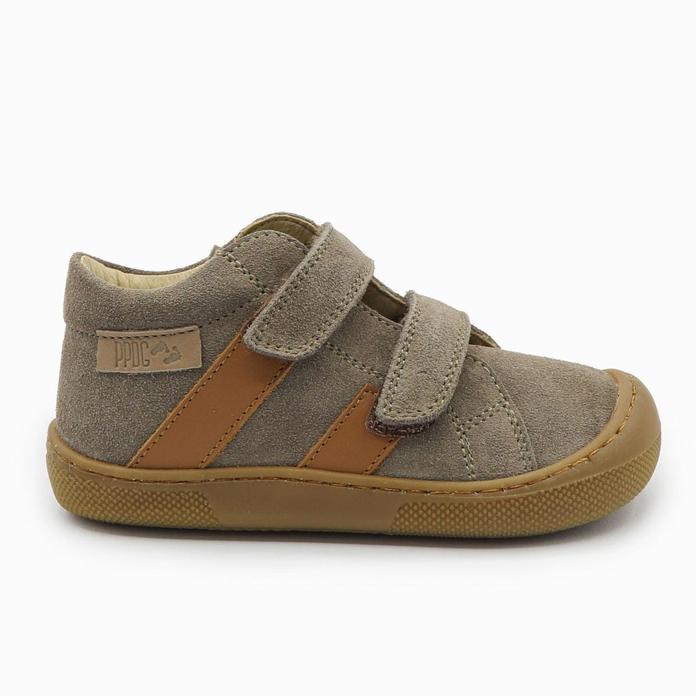 Naturino Barefoot Grimby Velcros Suede Mud Cognac