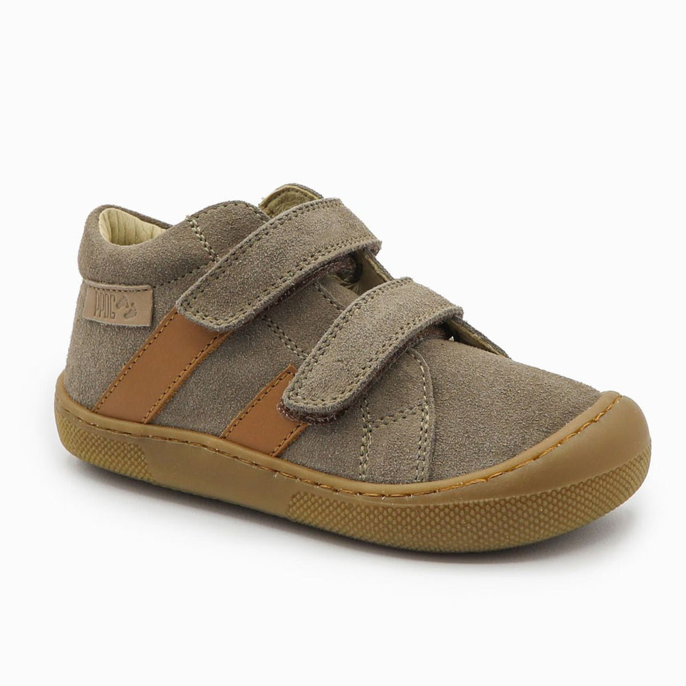 Naturino Barefoot Grimby Velcros Suede Mud Cognac