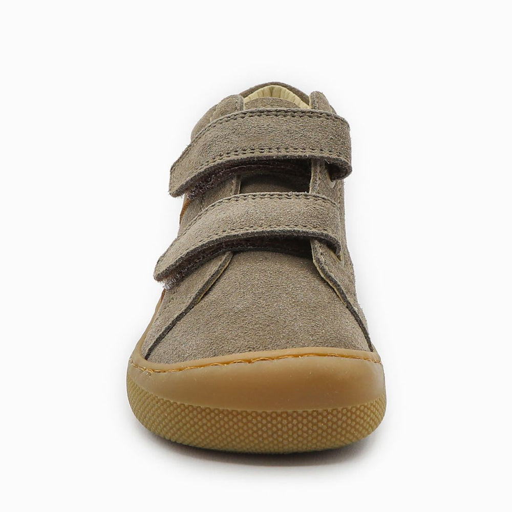 Naturino Barefoot Grimby Velcros Suede Mud Cognac
