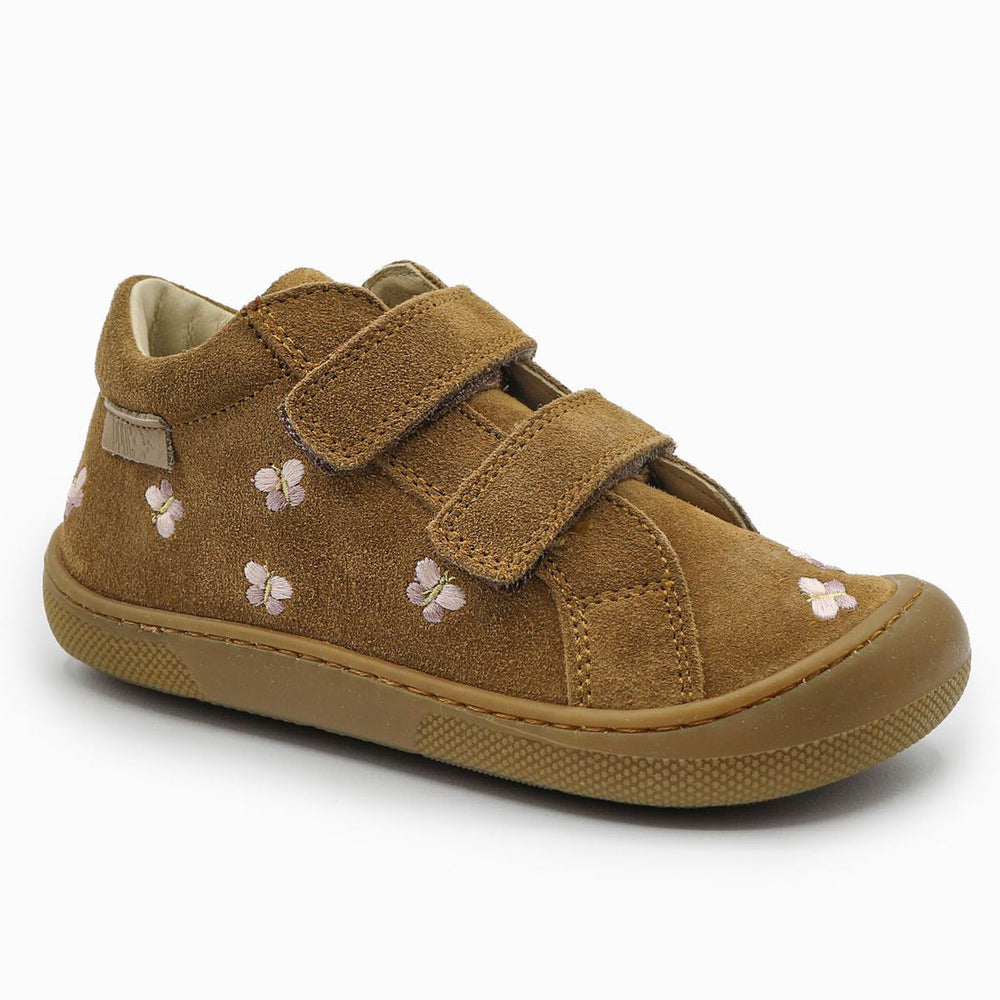 Naturino Barefoot Kommy Velcros Butterfly Suede Brown