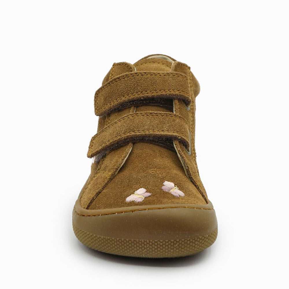 Naturino Barefoot Kommy Velcros Butterfly Suede Brown