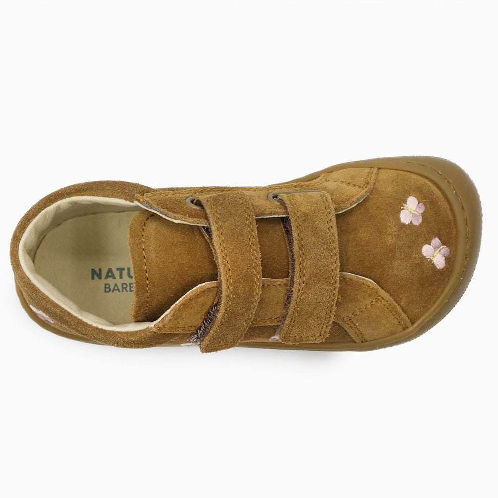 Naturino Barefoot Kommy Velcros Butterfly Suede Brown