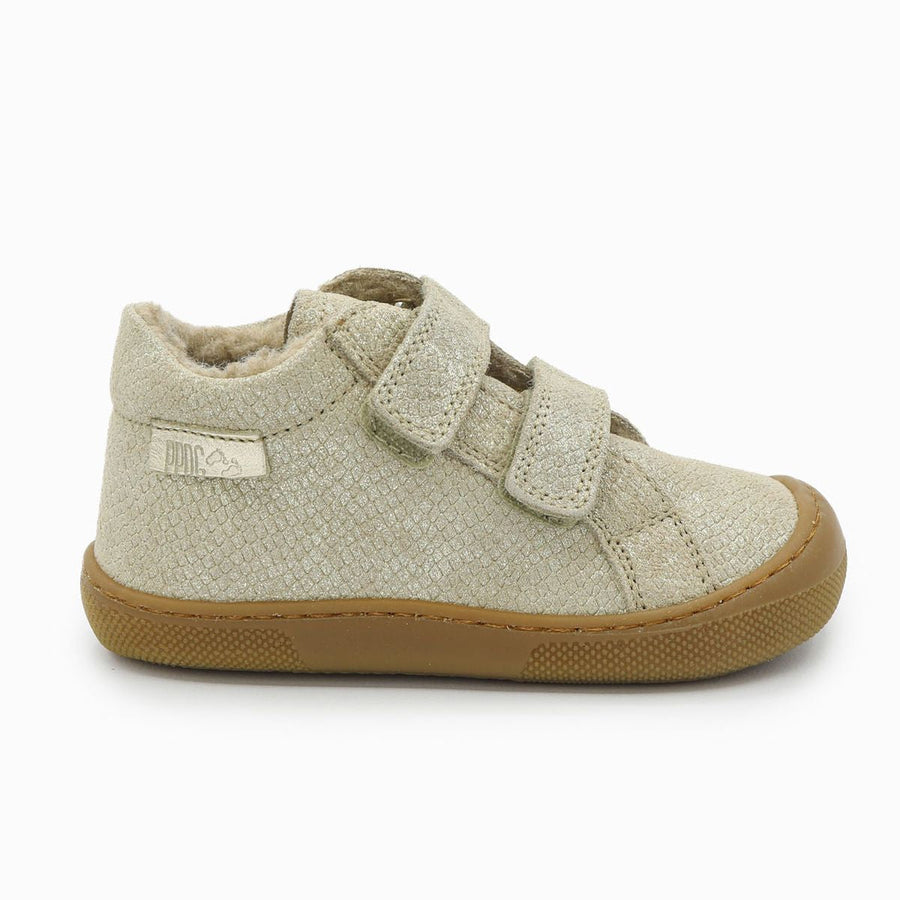 Naturino Barefoot Kommy Velcros Lizard Met Wool Platinum