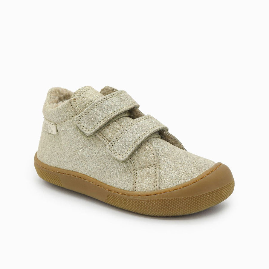 Naturino Barefoot Kommy Velcros Lizard Met Wool Platinum