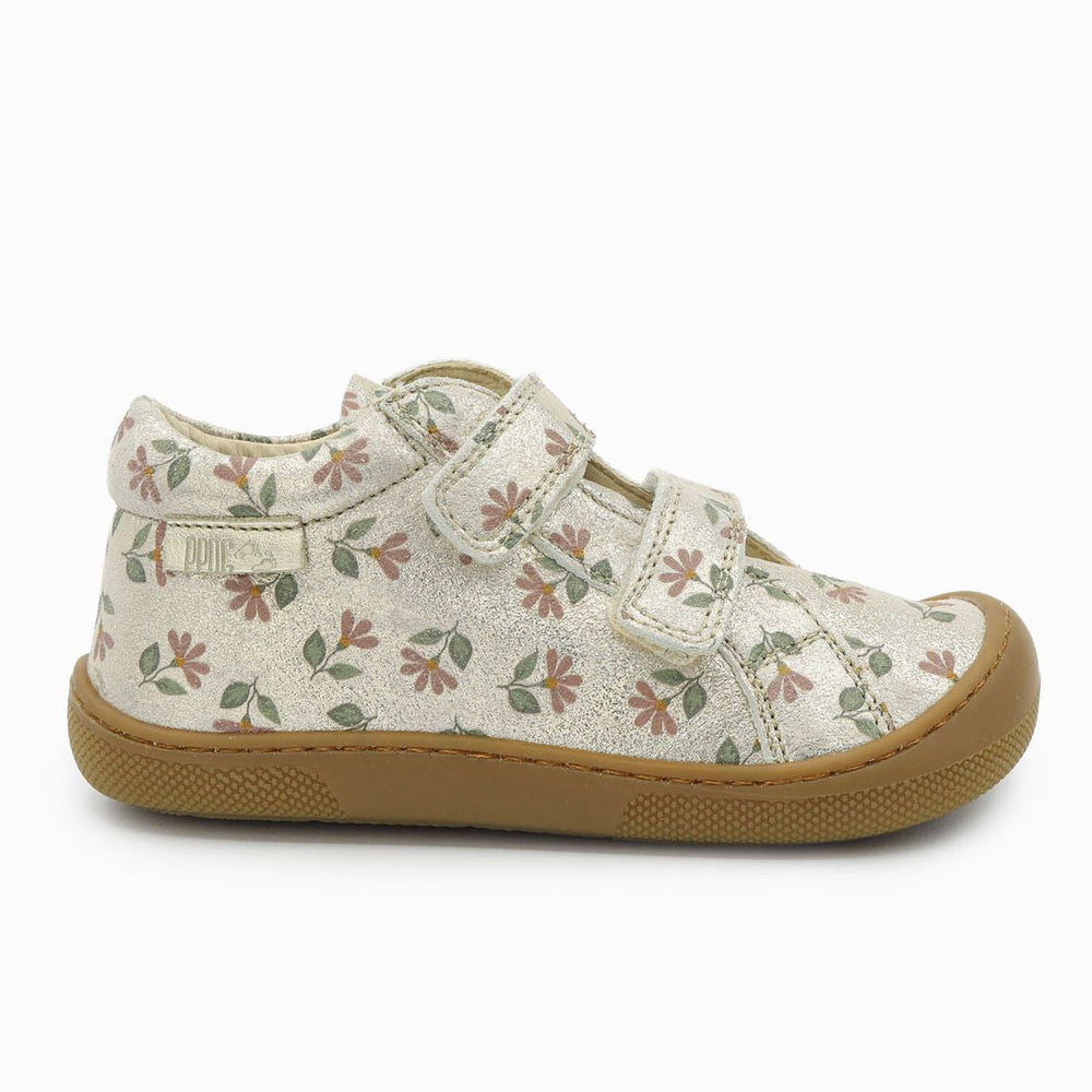 Naturino Barefoot Kommy Velcros Monet Cyclamens Platinum Rose