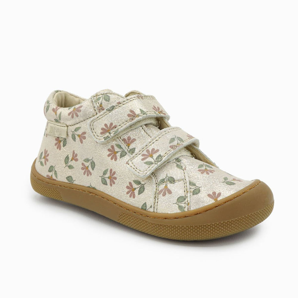 Naturino Barefoot Kommy Velcros Monet Cyclamens Platinum Rose